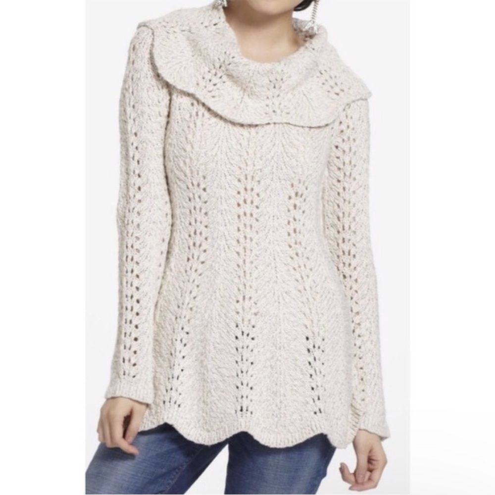 EUC M Cream Quality Cowl Sweater by Yellow Bird Anthropologie